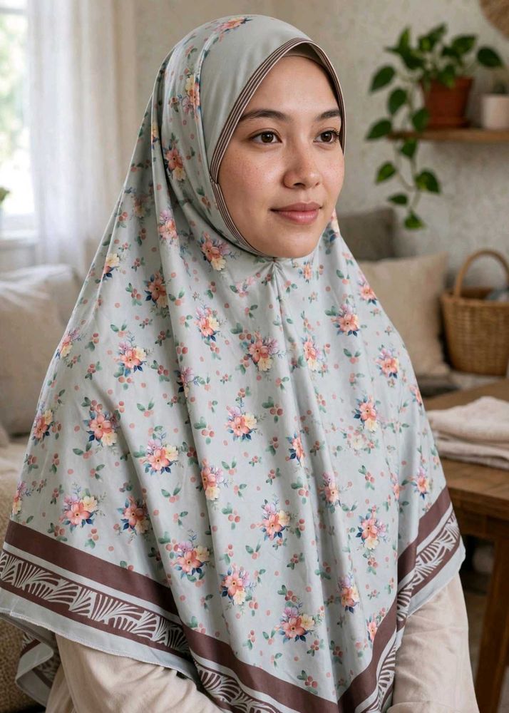 Elegant Floral Print Hijab Scarf