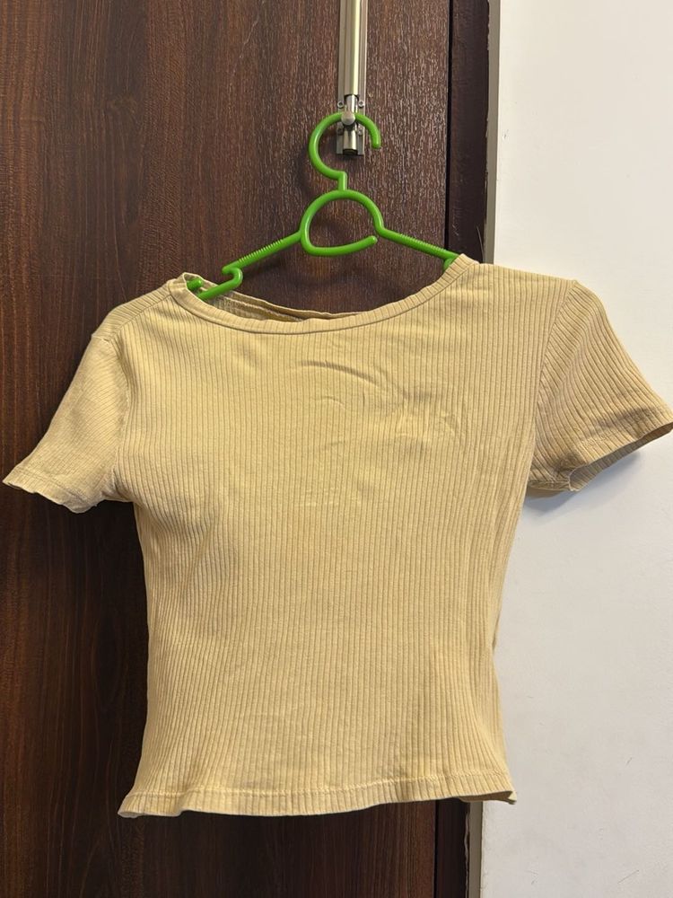 Ribbed Short Sleeve Top