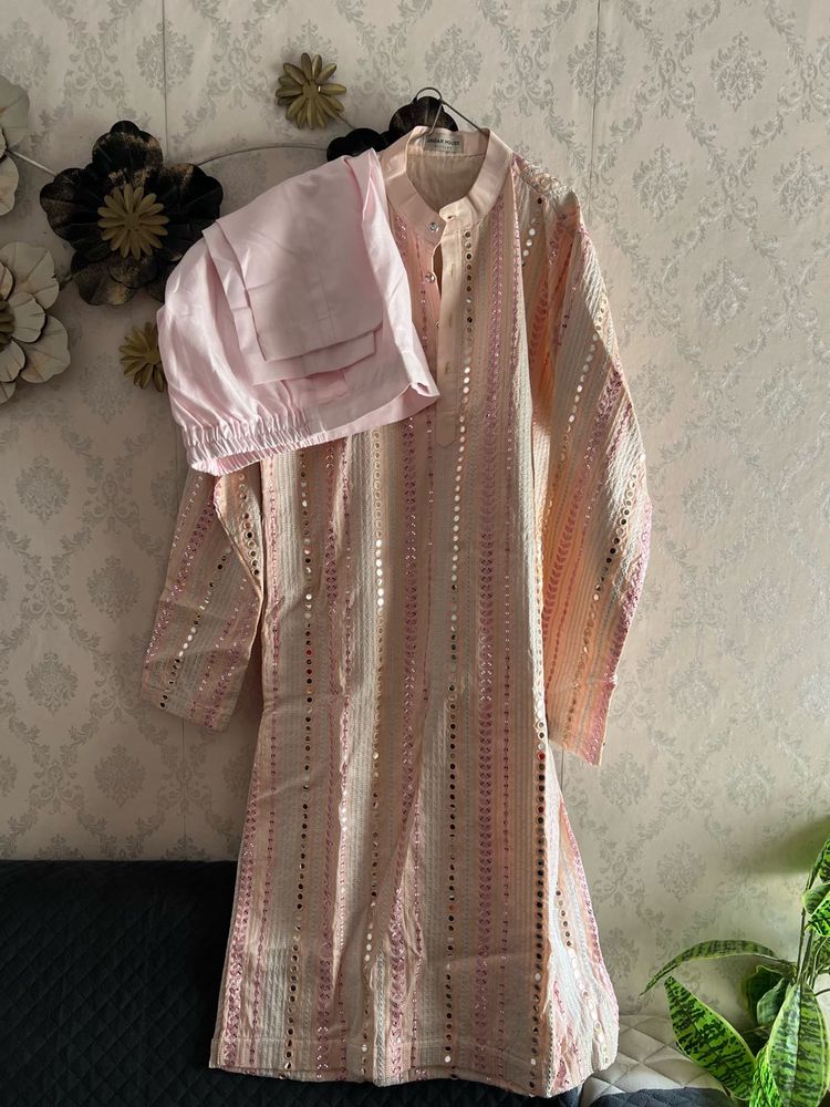 Elegant Mirror Work Kurta Set