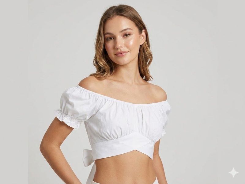 Chic Off-Shoulder White Crop Top