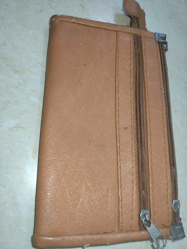 Brown Faux Leather Bifold Wallet