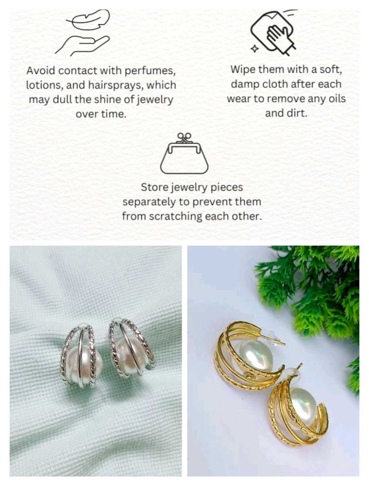2 Pearl Hoop Earrings🤩