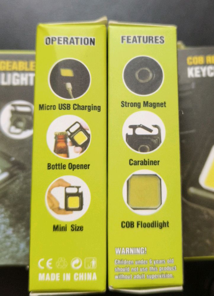 Rechargeable 2 Pcs Mini Keychain LED Flashlight