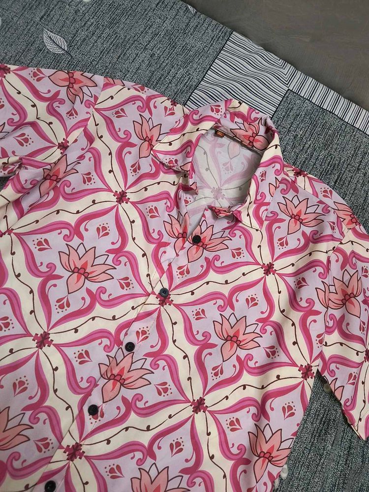 Comfortable Pink Floral Pajama Set