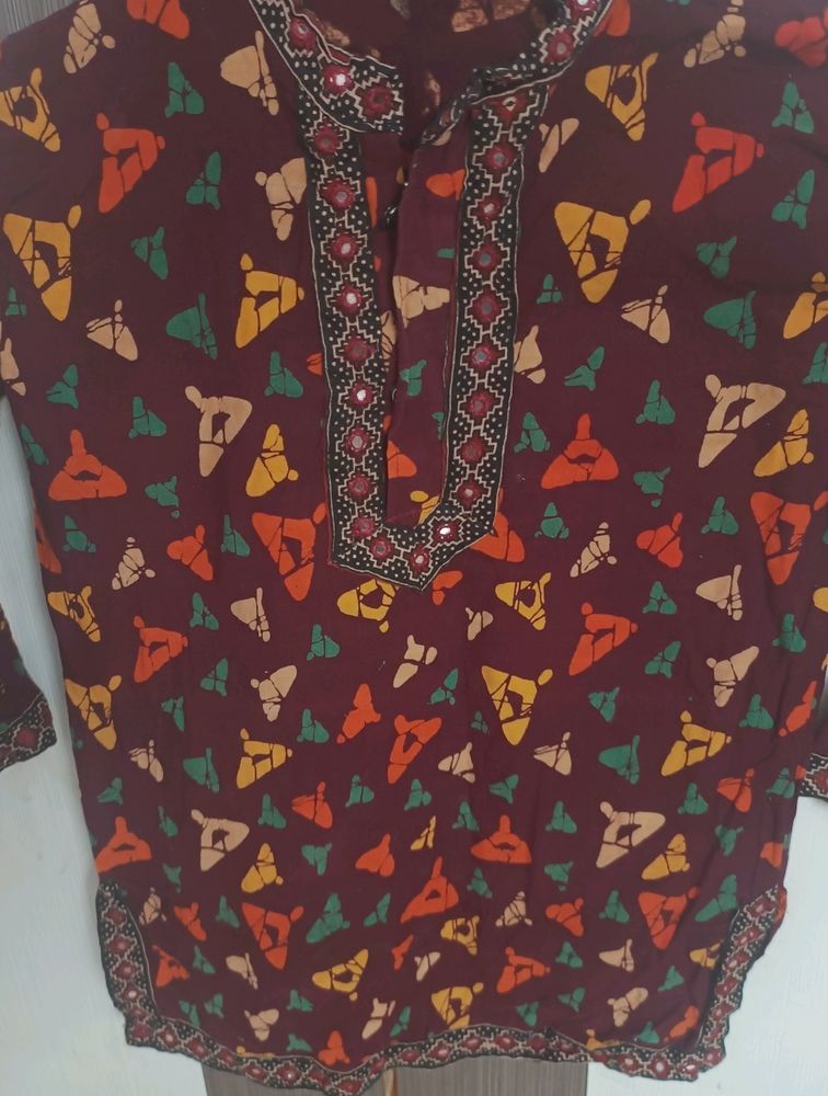 Casual Printed Cotton Kurta For Summer
