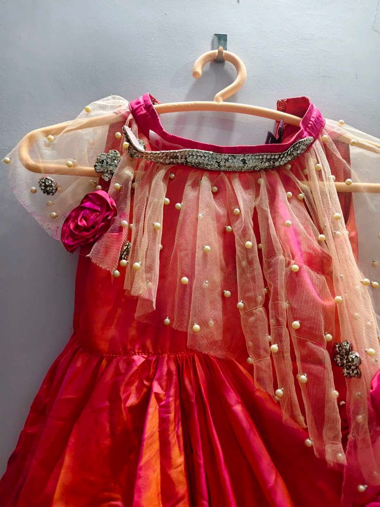 Girls Festive Gown with Pearls