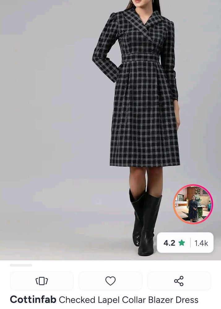 Checked dress korean
