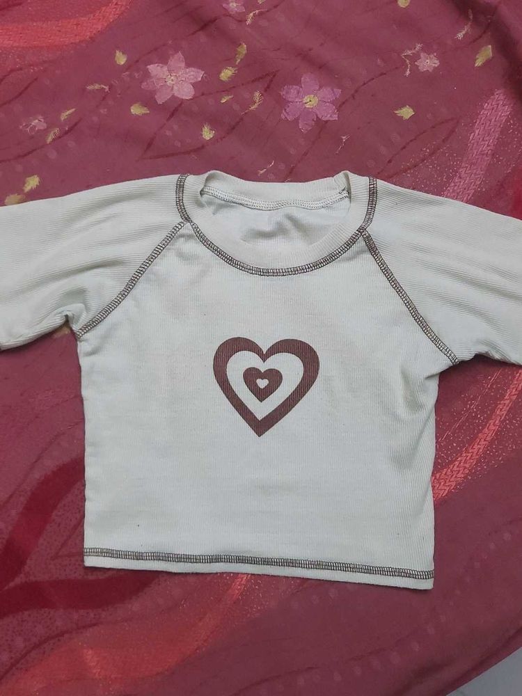 Cute Heart Graphic Long Sleeve Top