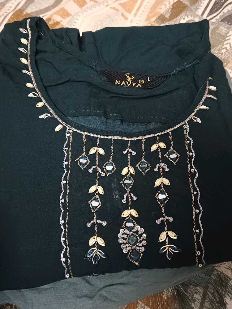 Navya Embroidered Kurti - Size L