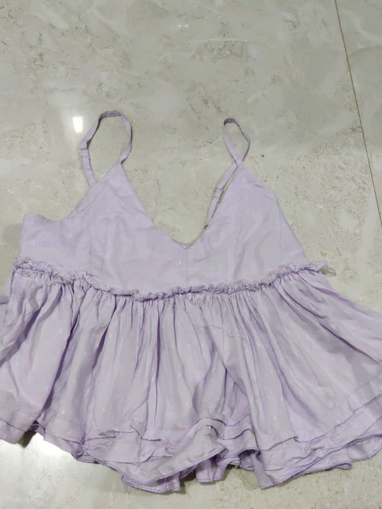 Lavender Ruffled Camisole babydoll Top