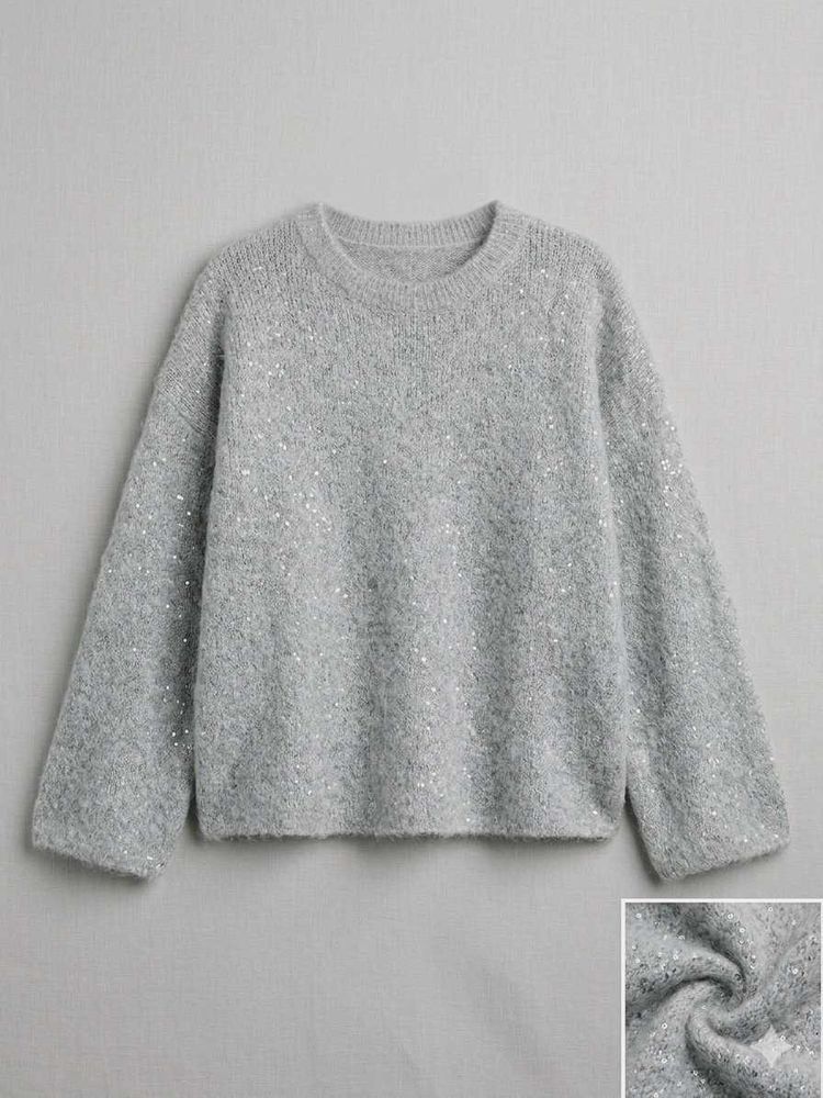 Sparkly Grey Knit Sweater