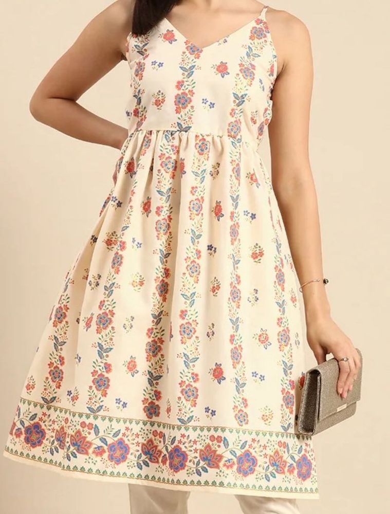 women floral printed empire kurta