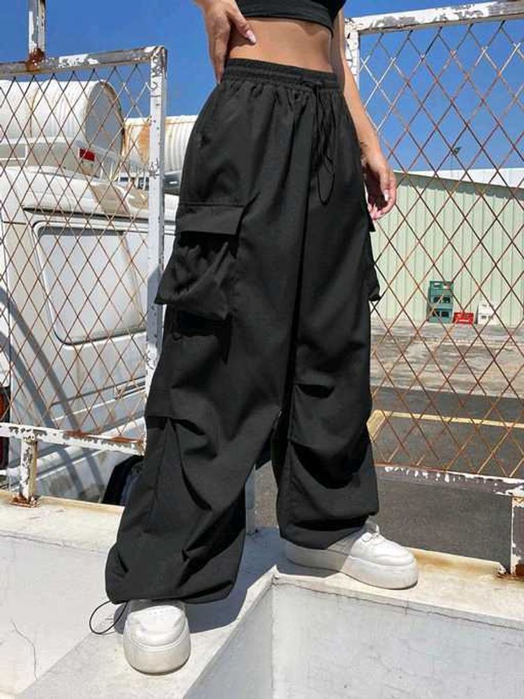 ⛰️Treakking Parachute Black Cargo Pants