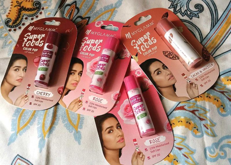 MyGlamm Super Foods Color Pop Lip Balm Set 4