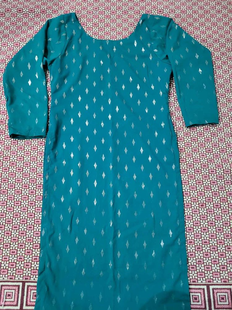 Teal Diamond Print Kurti