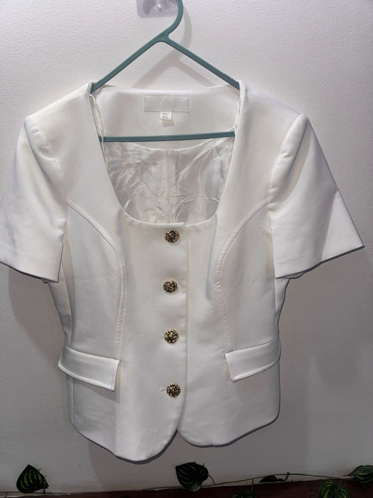 Elegant White Blazer type top