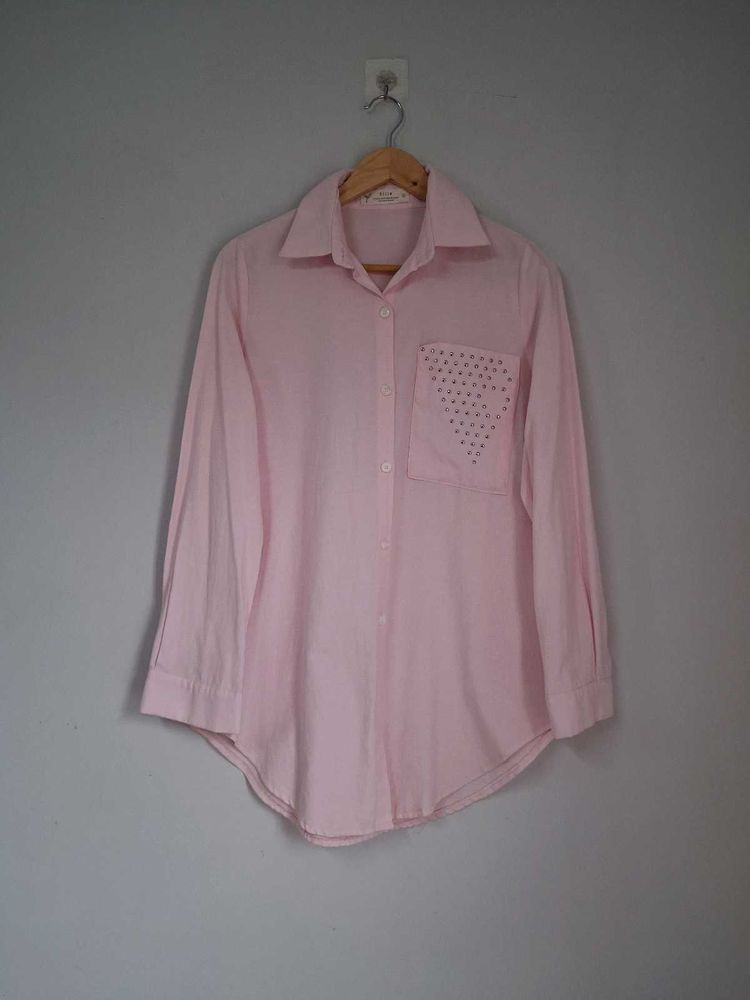 Baby pink cotton shirt