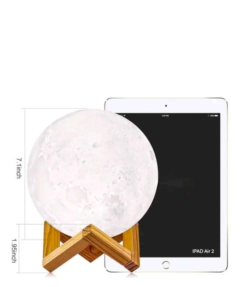 Moon Lamp with Wooden Stand