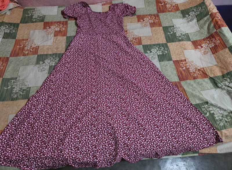 Floral Print Maxi Dress 30-32- tk ko