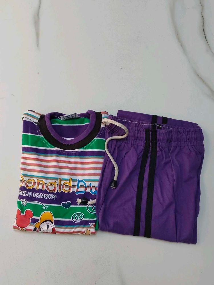 Donald Duck Striped T-Shirt &amp; pazama Set