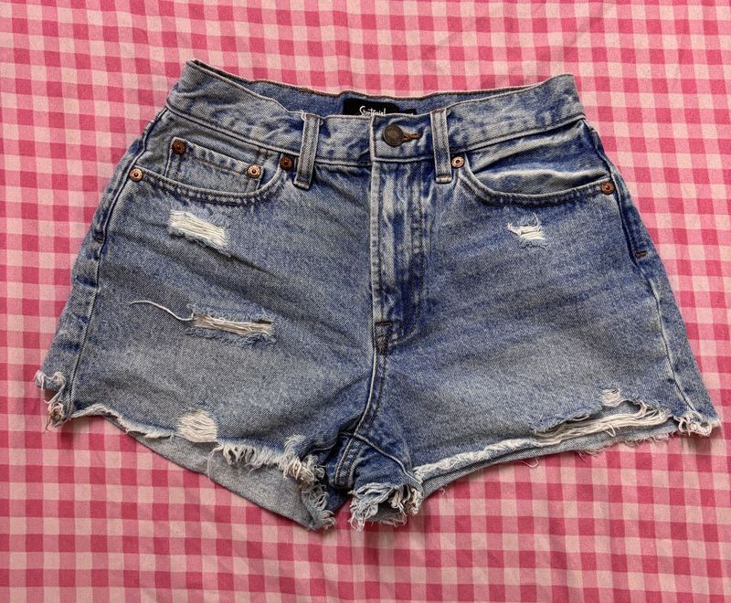 Distressed Denim Shorts