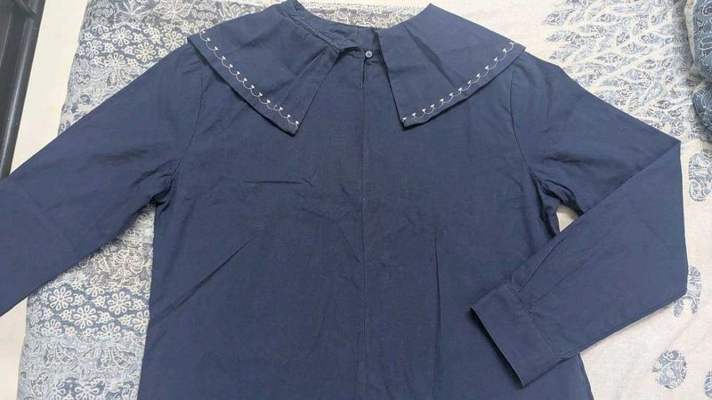 Navy Blue Top with Sailor Collar