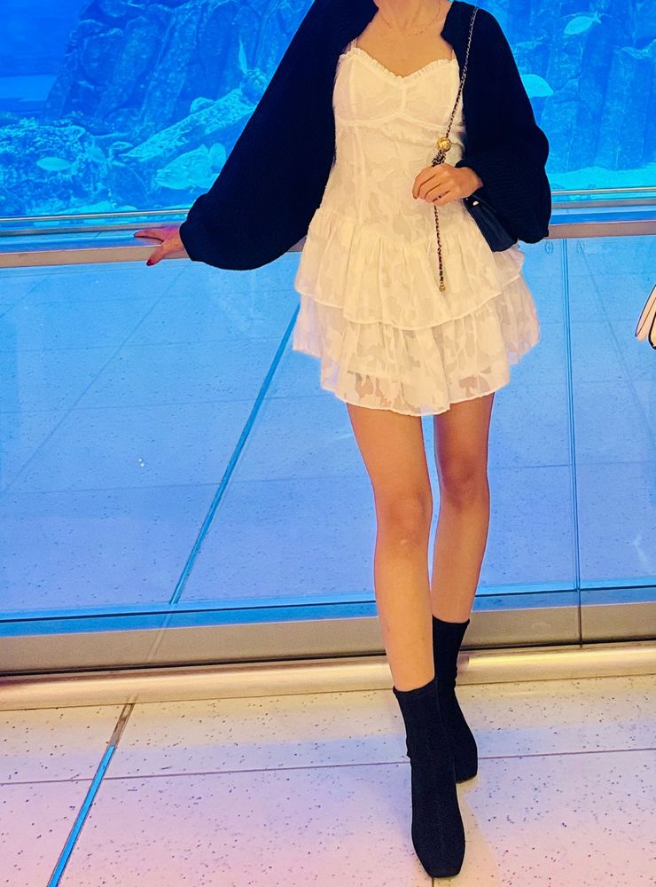 white mini dress