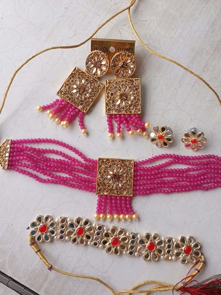 Indian Jewelry Set - Choker &amp; Earrings