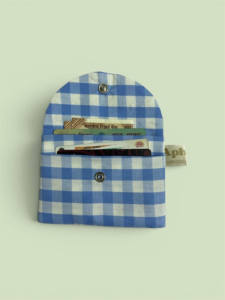 Blue Gingham Wallet / Cardholder