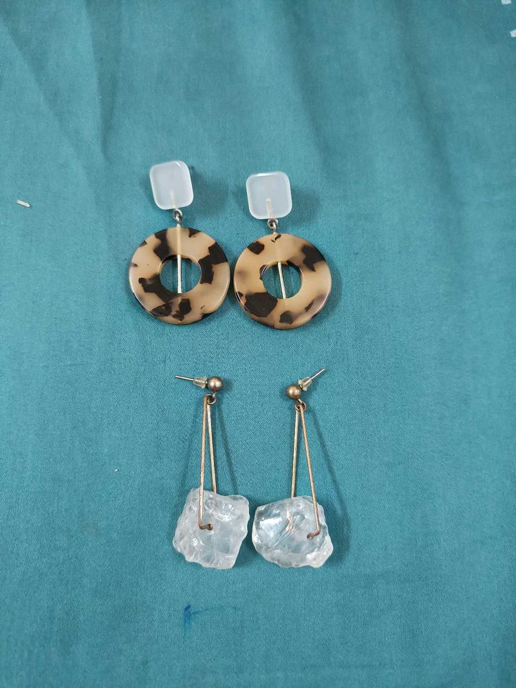 Stylish Leopard Print &amp; Crystal Drop Earrings