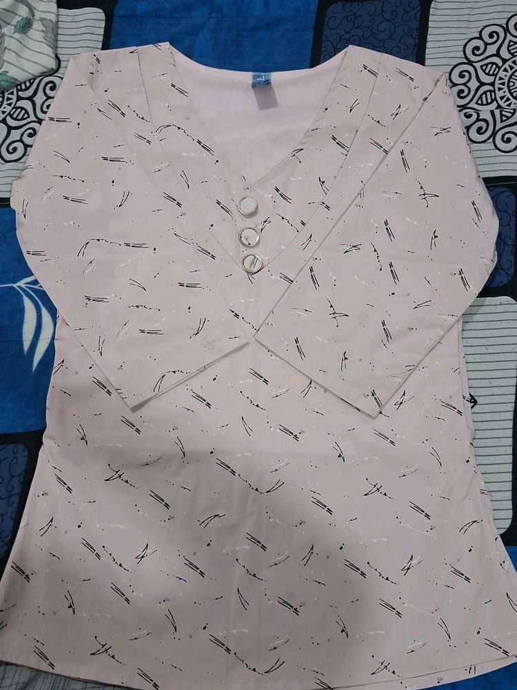 Women's Pink Printed Kurta
