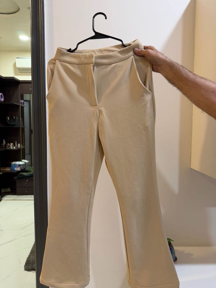 Chic Beige Flare Pants