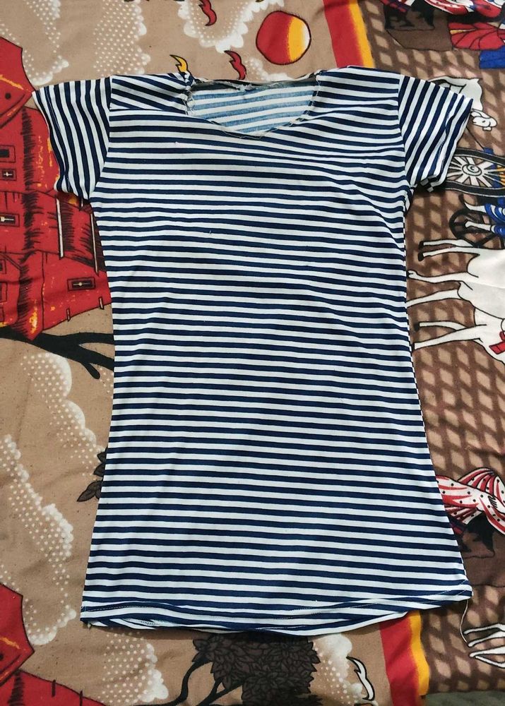 Striped Blue &amp; White T-Shirt
