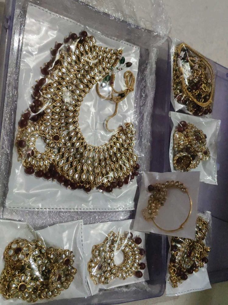 Elegant Kundan Polki bridal Jewellery Set