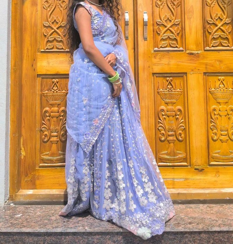 🪻Lavender Sequin&amp;Embroidered Lehenga Choli