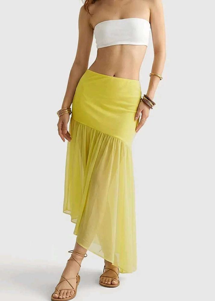 Flowy Yellow Maxi Skirt
