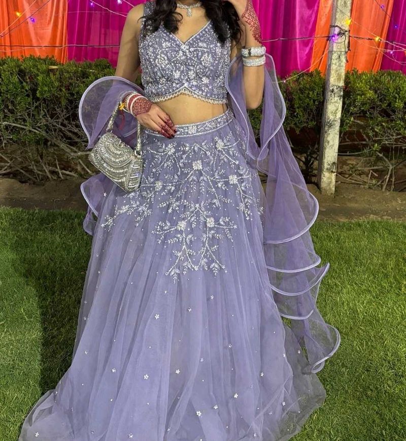 Stunning Lavender Embellished Lehenga Choli
