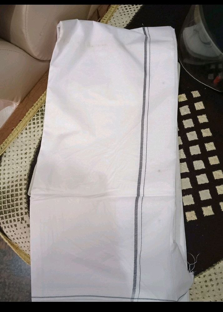 White Dhoti with Border