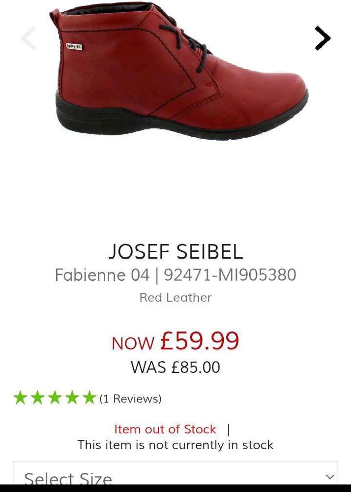 Josef Seibel Red Leather Ankle Boots