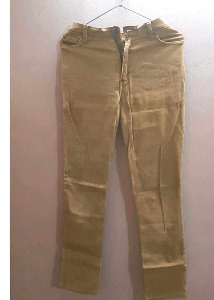 light brown straight fit jeans