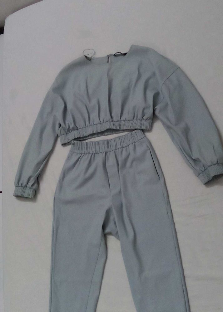 Zara Cropped Top &amp; Pants Set