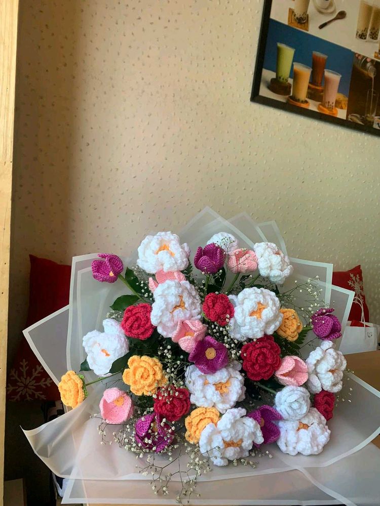 Handmade Crocheted Flower Bouquet