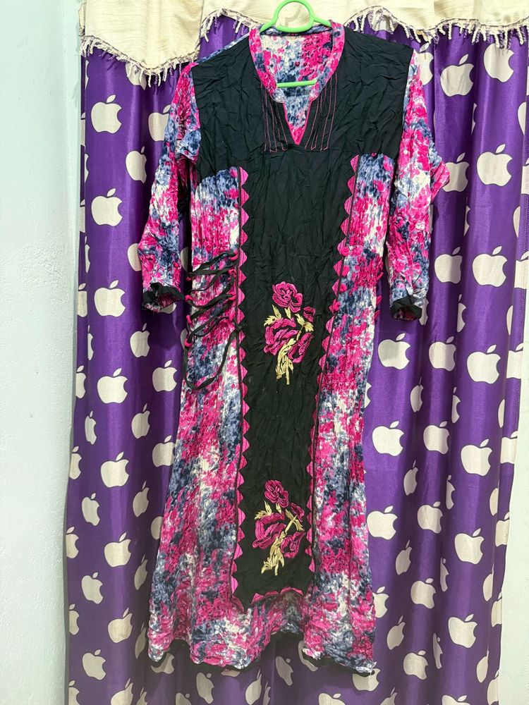 Bohemian Floral Print Maxi kurta