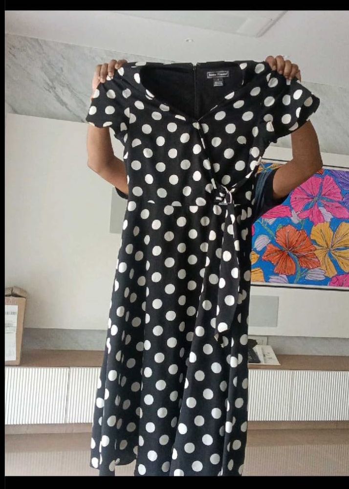 Chic Polka Dot Wrap Dress