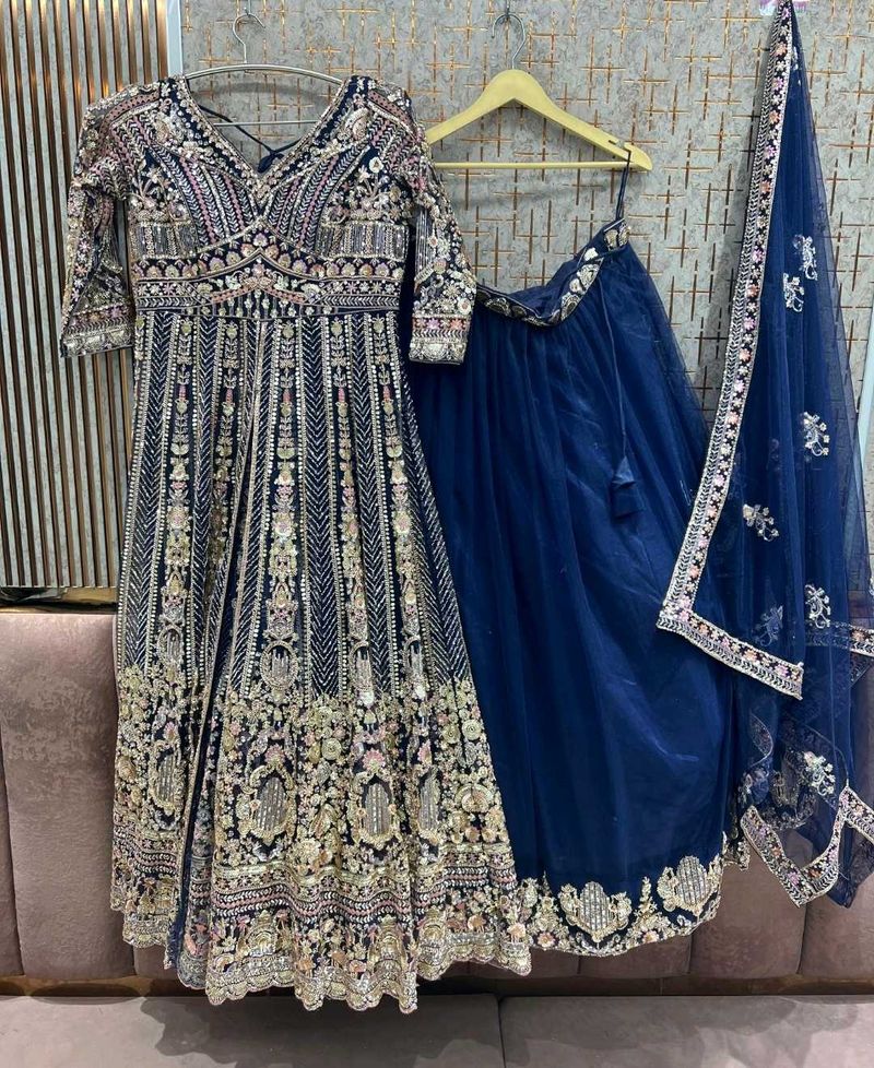 Embroidered Blue Lehenga Choli Set