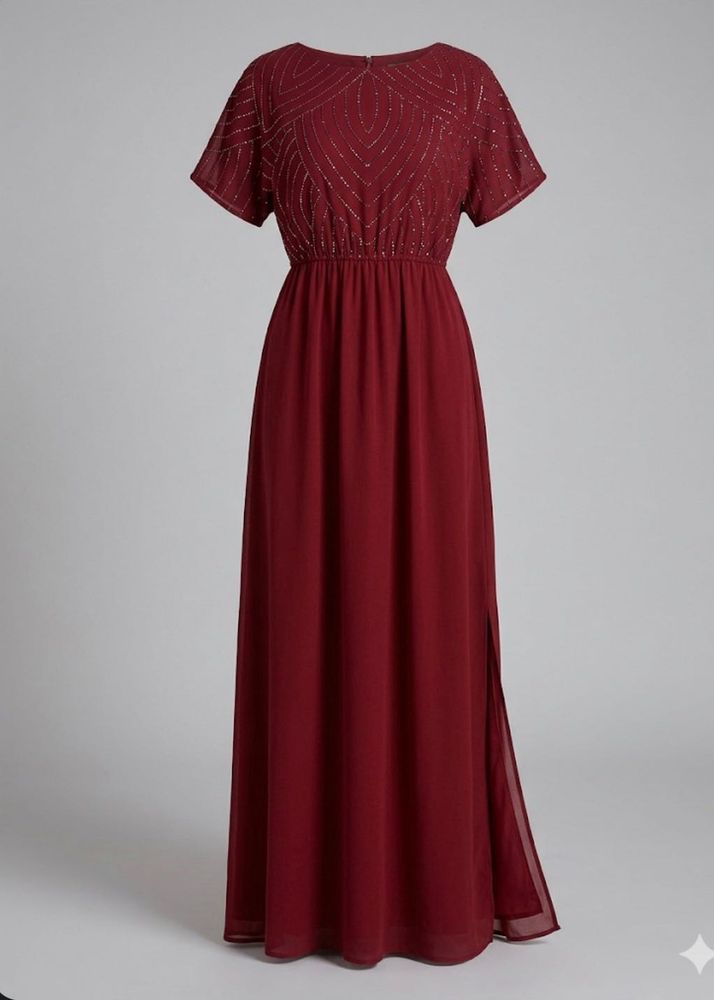 Elegant Beaded Maxi Dress