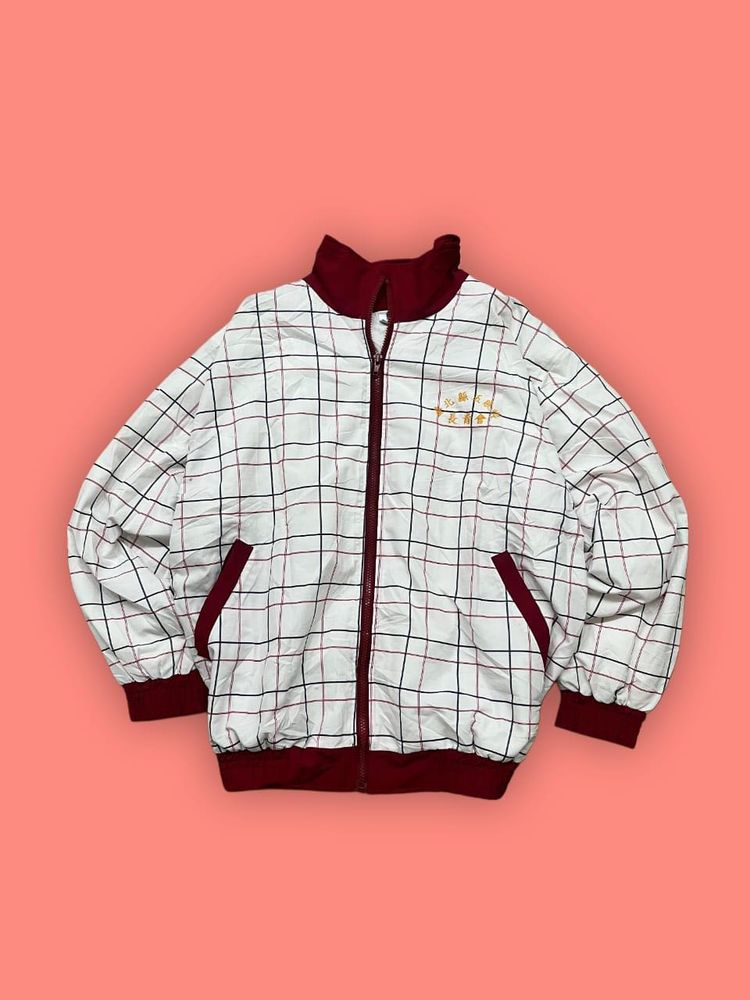 Vintage Plaid Bomber Jacket