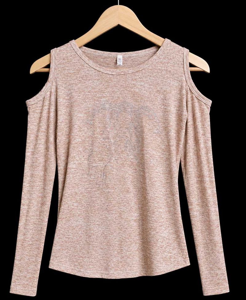 Cold Shoulder Cut-Out Blouse with Embellished Desi