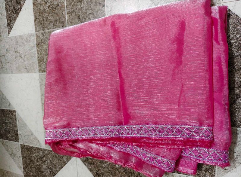 party wear Pink Saree with blouse