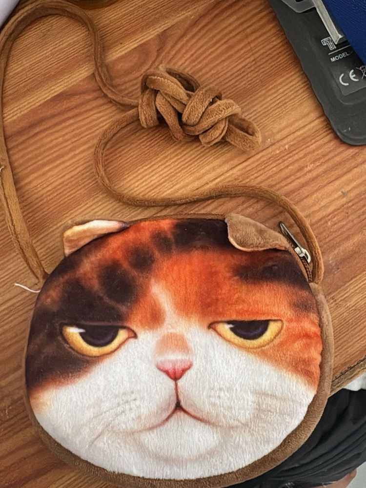 Cute Grumpy Cat Face Crossbody Bag
